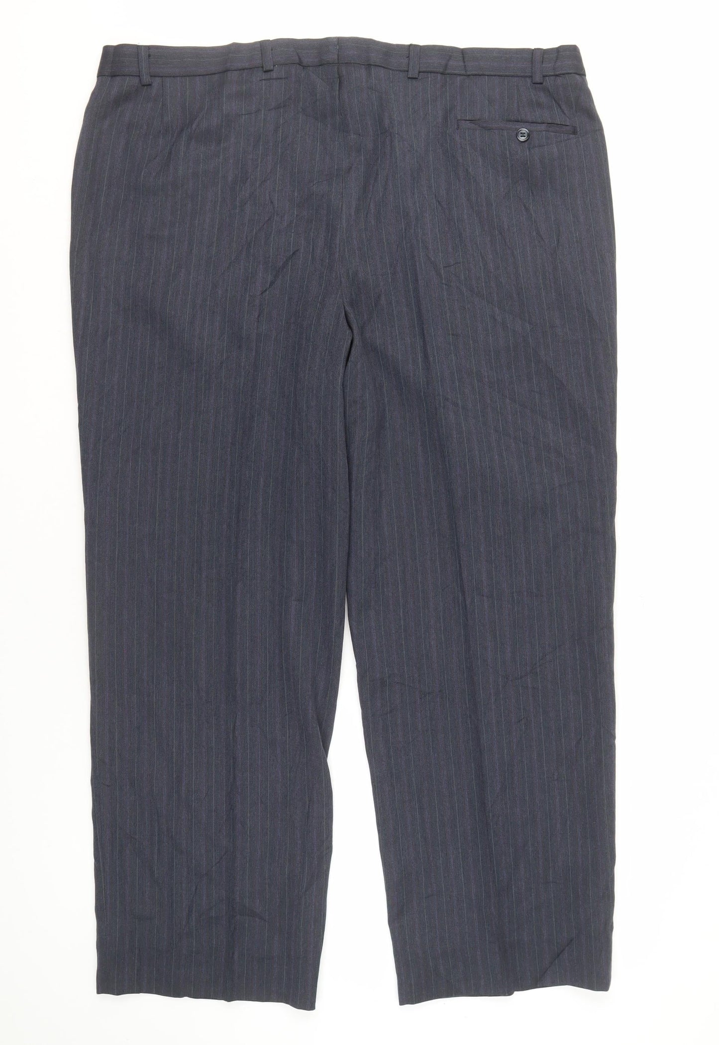 Marks and Spencer Blue Striped Men's Trousers Size 42