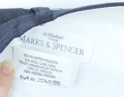 Marks and Spencer Blue Striped Men's Trousers Size 42