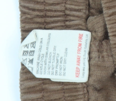 Y&Y Women's Brown Cotton Elastic Waist Trousers 2XL