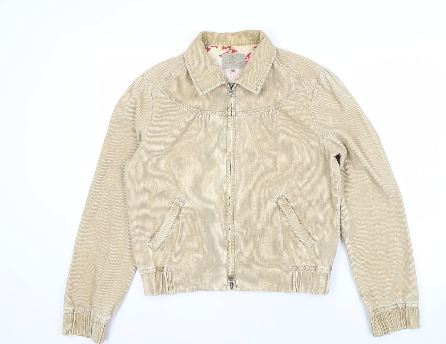 Fat Face Beige Women's Corduroy Zip Jacket Size 4