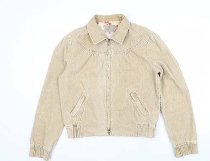 Fat Face Beige Women's Corduroy Zip Jacket Size 4