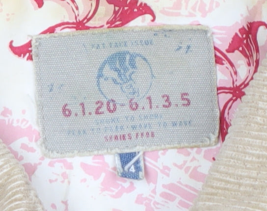 Fat Face Beige Women's Corduroy Zip Jacket Size 4