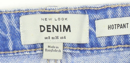 New Look Women's Blue Denim Hot Pants - Size 8 Casual