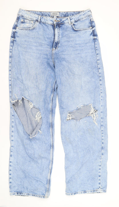 New Look Women's Blue Straight Jeans Size 16