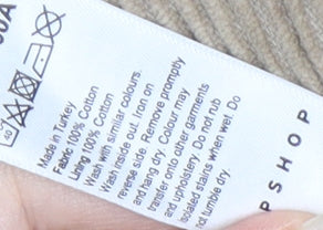 Topshop Women's Beige Corduroy Straight Trousers