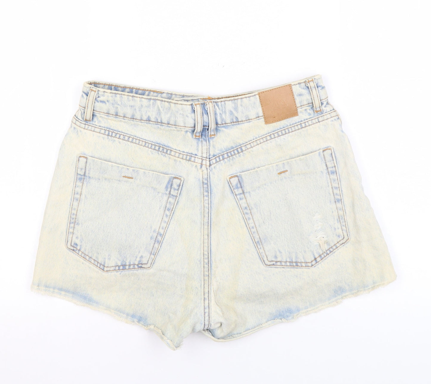 Zara Women Blue Denim Cut-Off Shorts, Size 2, High Waist