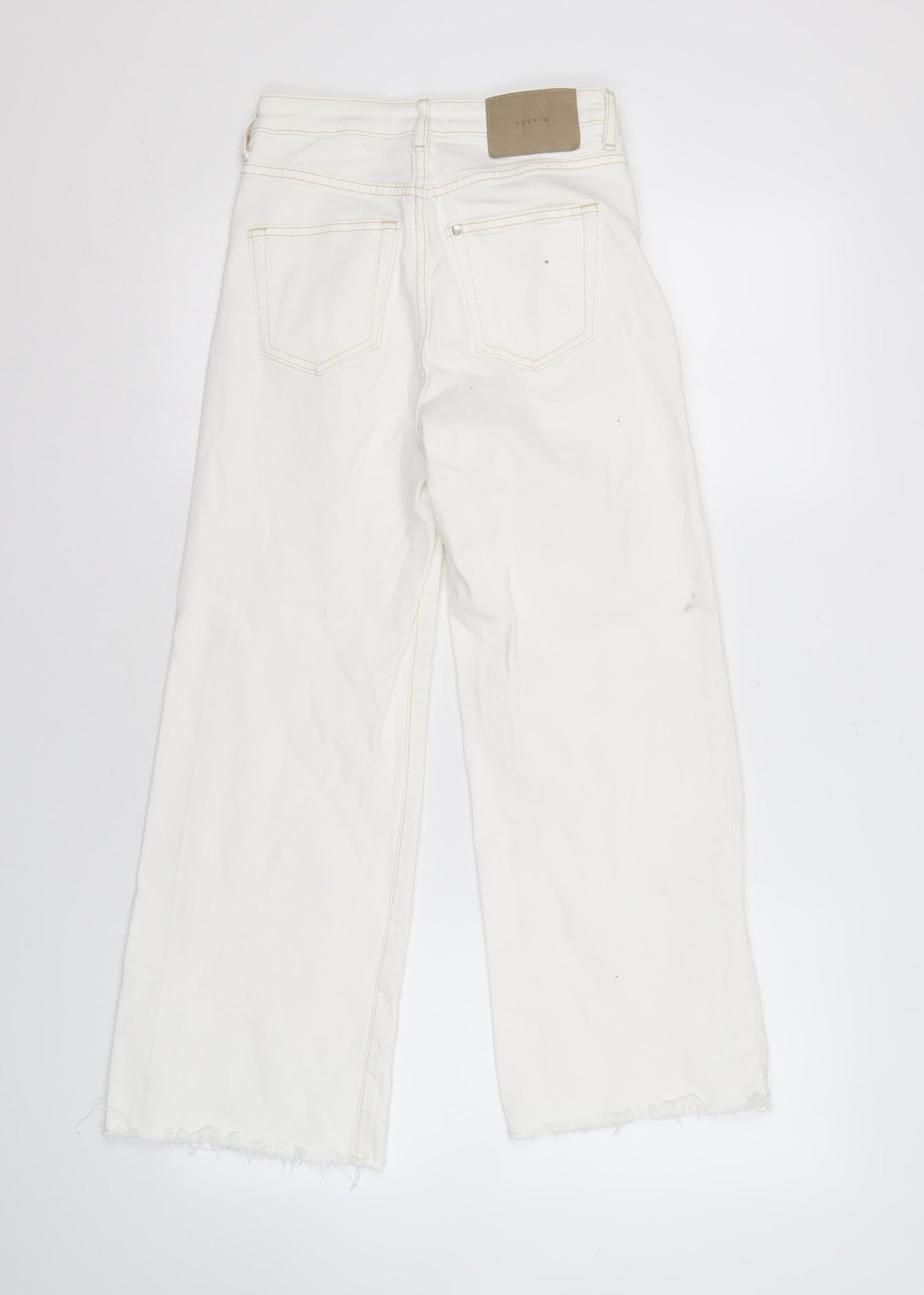 &Denim Women's White High Rise Ankle Jeans, Size 6