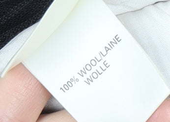 R I Unisex Black Wool Striped Dress Trousers Size 30