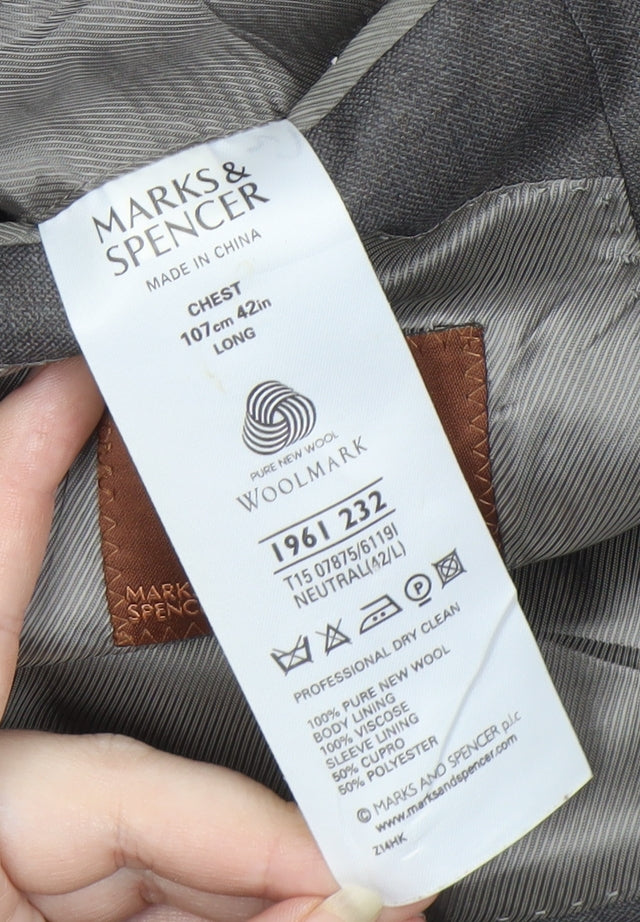 Mens UK Size 42 Marks and Spencer  Grey Suit Jacket