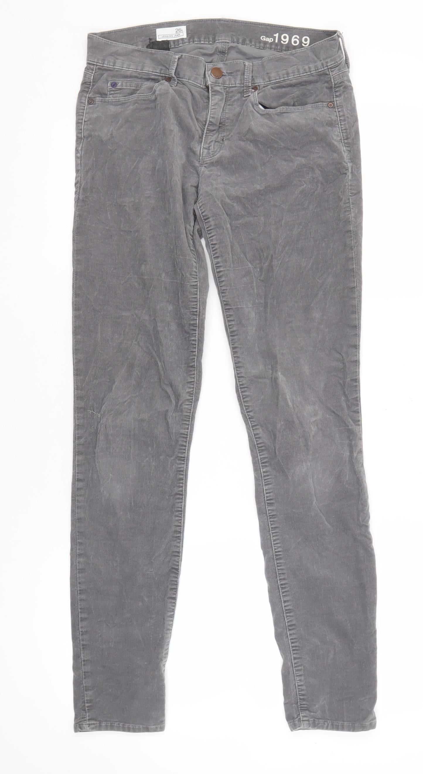 Gap Unisex Grey Slim Trousers Size 26 Autumn Winter