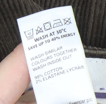 Marks and Spencer Men's Brown Corduroy Trousers Size 38