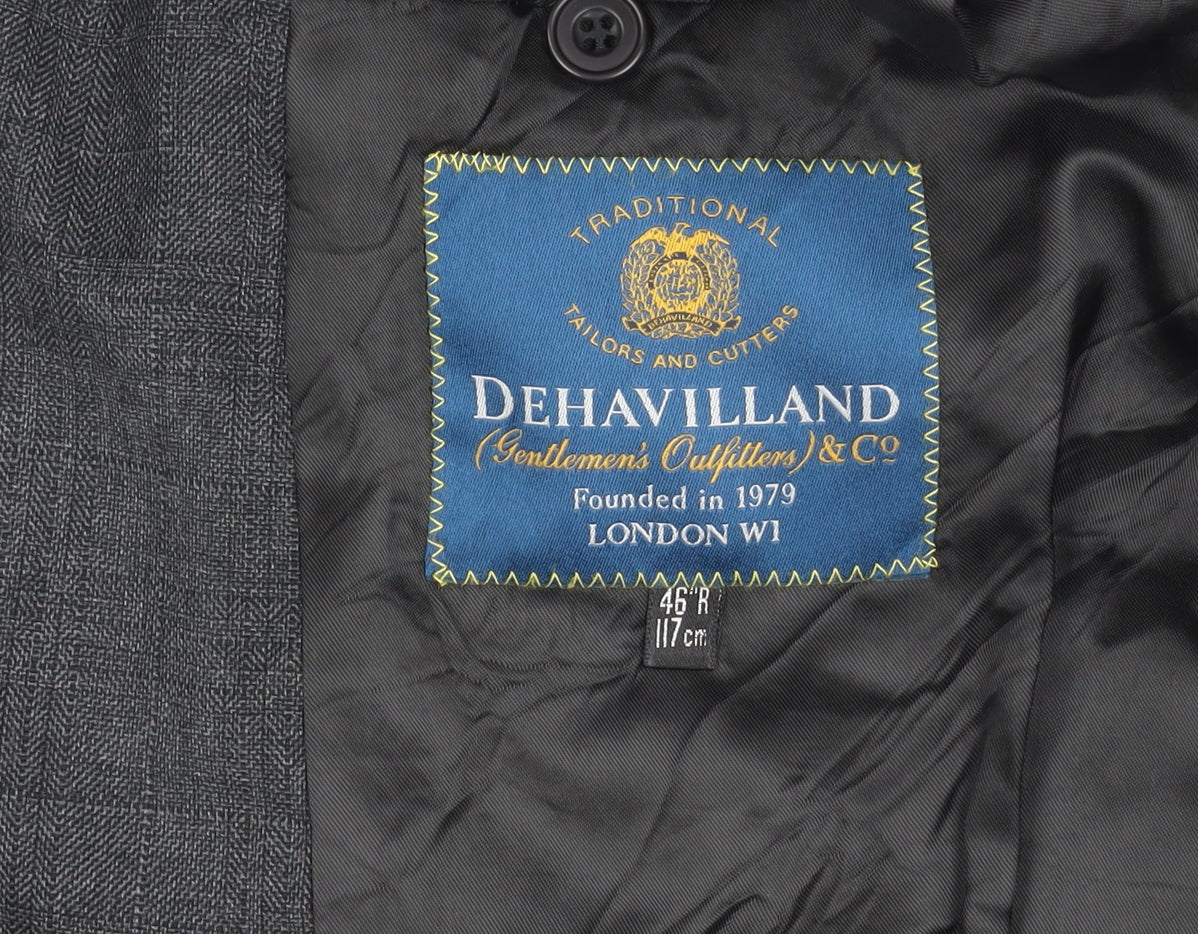 Mens UK Size 46 Dehavilland Regular Grey Suit Jacket