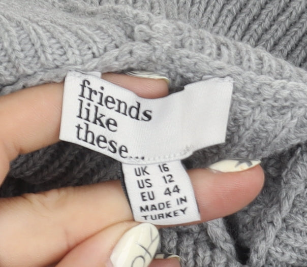 Womens UK Size 16 friends like these Grey Pullover Jumper