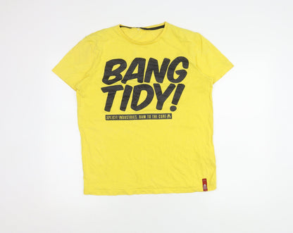 Twisted Soul Men's Yellow Graphic Print T-Shirt, Size M