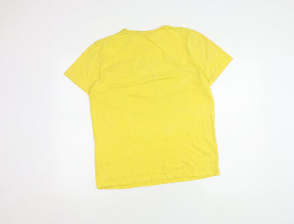 Twisted Soul Men's Yellow Graphic Print T-Shirt, Size M