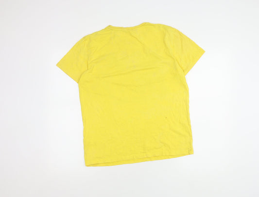 Twisted Soul Men's Yellow Graphic Print T-Shirt, Size M