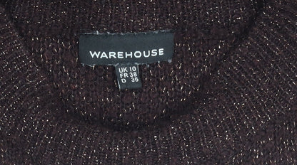 Womens UK Size 10 Warehouse Brown Pullover Jumper