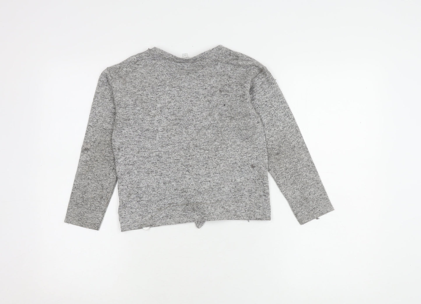 Bluezoo Girls Grey Pullover Jumper 8-9 Sequin Heart Accent