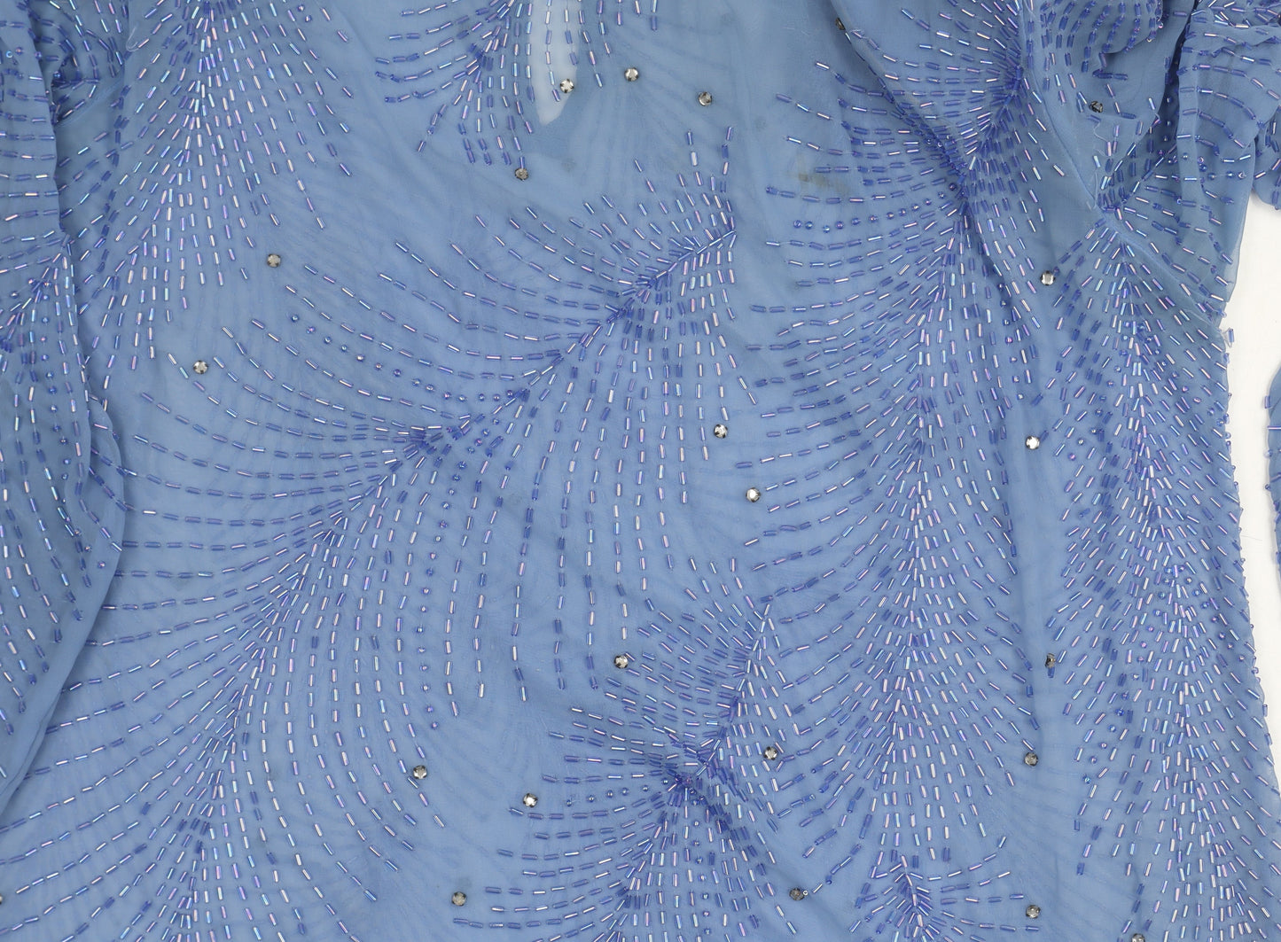 Continental Couture Ltd Women's Blue Beaded Long Sleeve Blouse