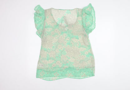 Womens UK Size 14 Marks and Spencer Green Camisole Blouse