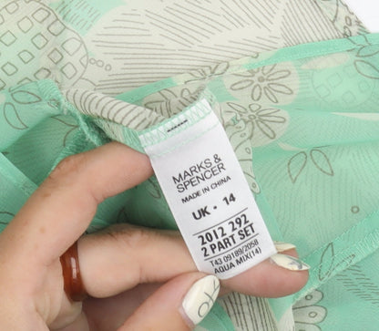 Womens UK Size 14 Marks and Spencer Green Camisole Blouse