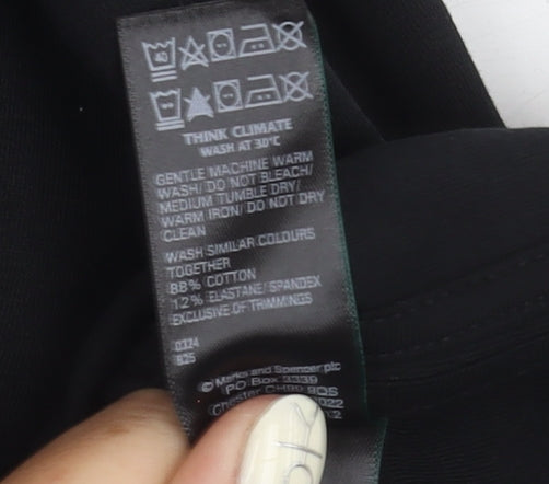 Womens UK Size 10 Marks and Spencer Black Tunic Blouse