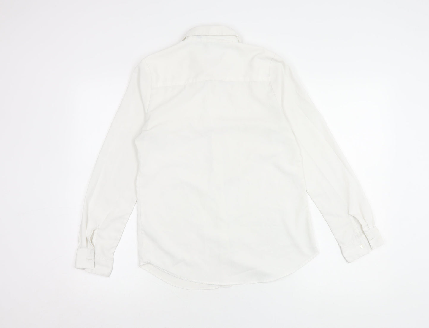 Womens UK Size 6 Topshop White Basic Button-Up