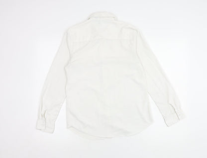 Womens UK Size 6 Topshop White Basic Button-Up