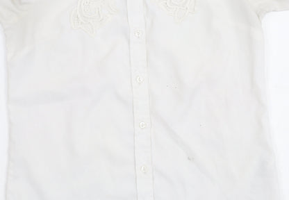 Womens UK Size 6 Topshop White Basic Button-Up