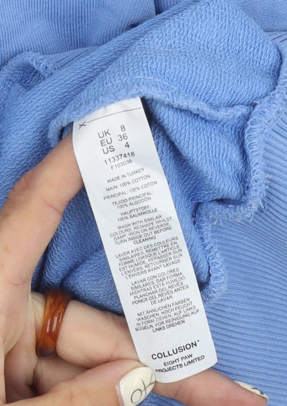 COLLUSION Women's Blue Pullover Sweatshirt Size 8