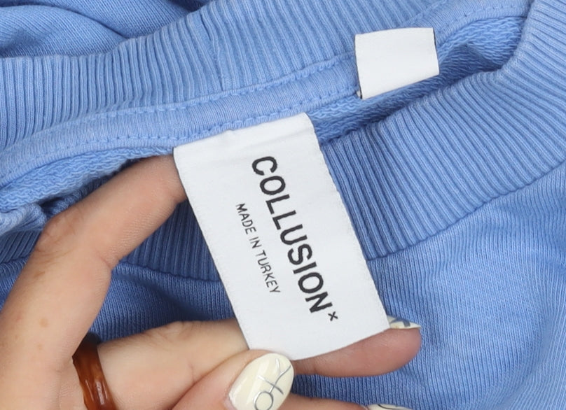 COLLUSION Women's Blue Pullover Sweatshirt Size 8