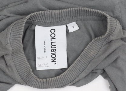 Mens UK Size XS COLLUSION Grey  T-Shirt