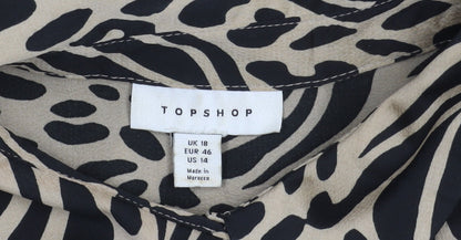 Womens UK Size 18 Topshop Multicoloured Basic Button-Up