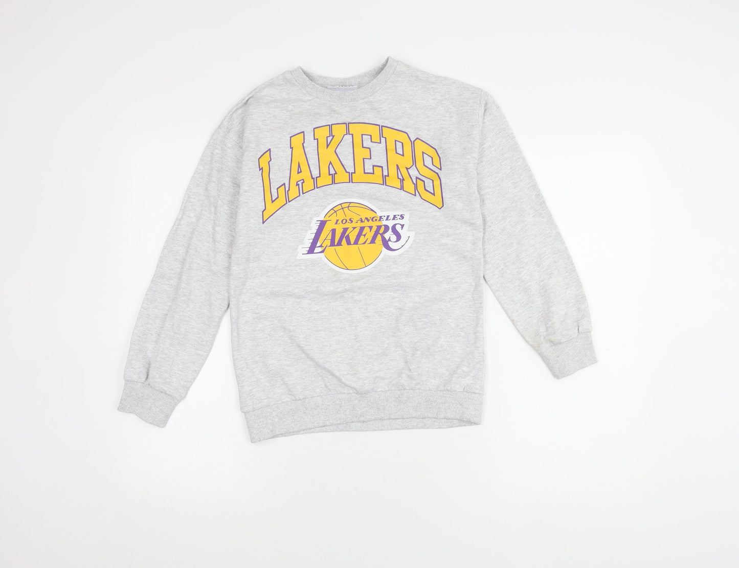 NBA Boys Grey Pullover Sweatshirt, 11 Years, Logo Graphic Print