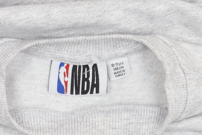 NBA Boys Grey Pullover Sweatshirt, 11 Years, Logo Graphic Print