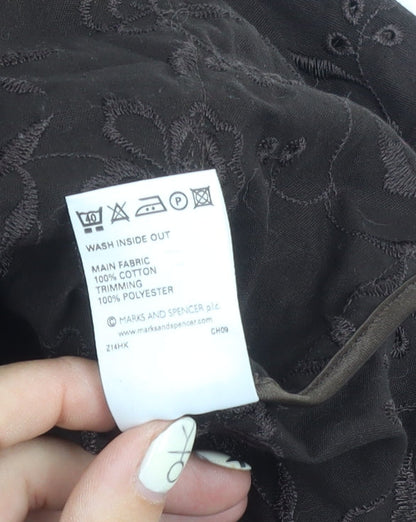 Marks and Spencer Women's Brown Floral Blazer Size 14