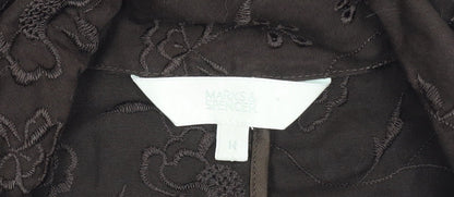 Marks and Spencer Women's Brown Floral Blazer Size 14