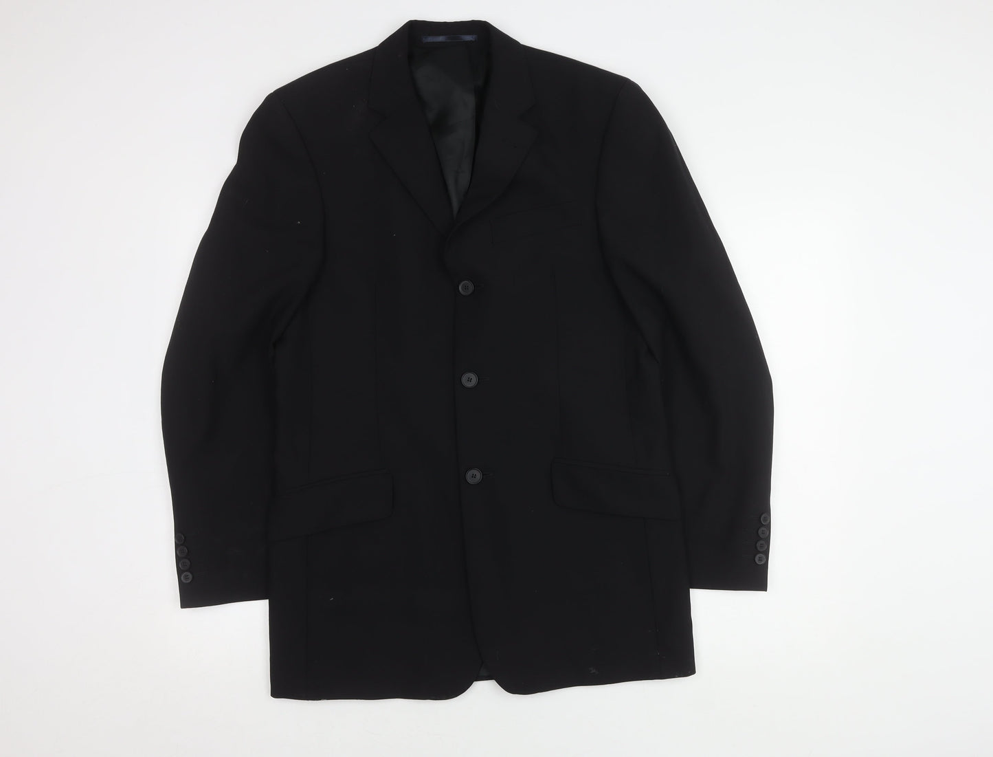 Next Men's Black Wool Blazer Jacket Size 36