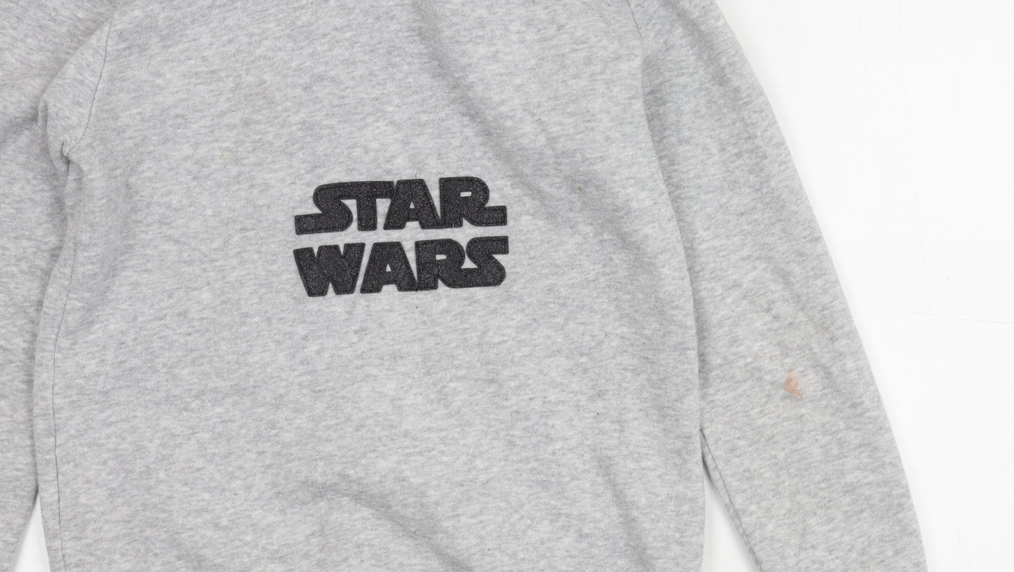H&M Boys Grey Star Wars Hoodie Jacket 7-8 Years