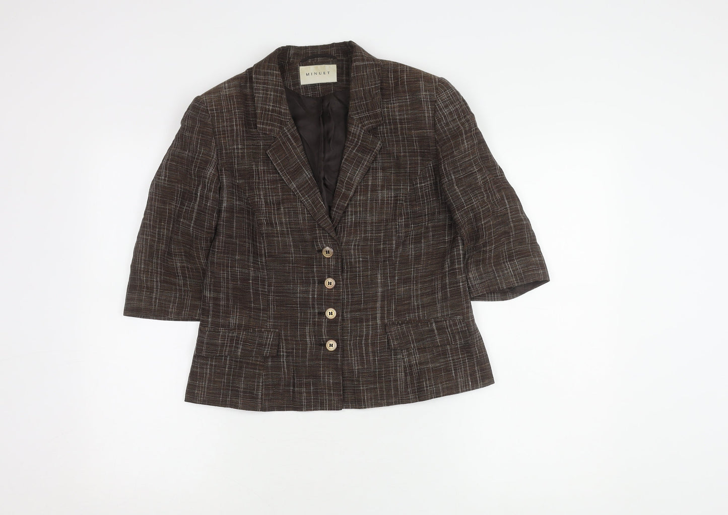 Minuet Women’s Brown Blazer Size 8 Classic Check