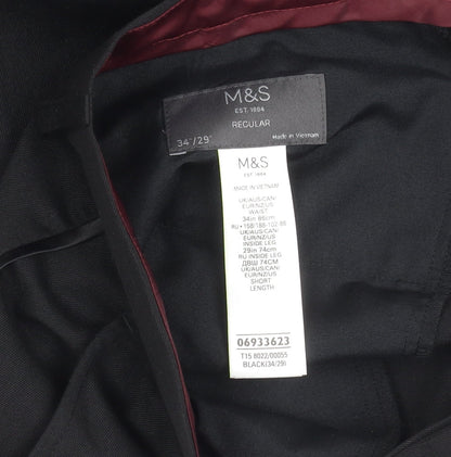 Marks and Spencer Men's Black Dress Pants 34R