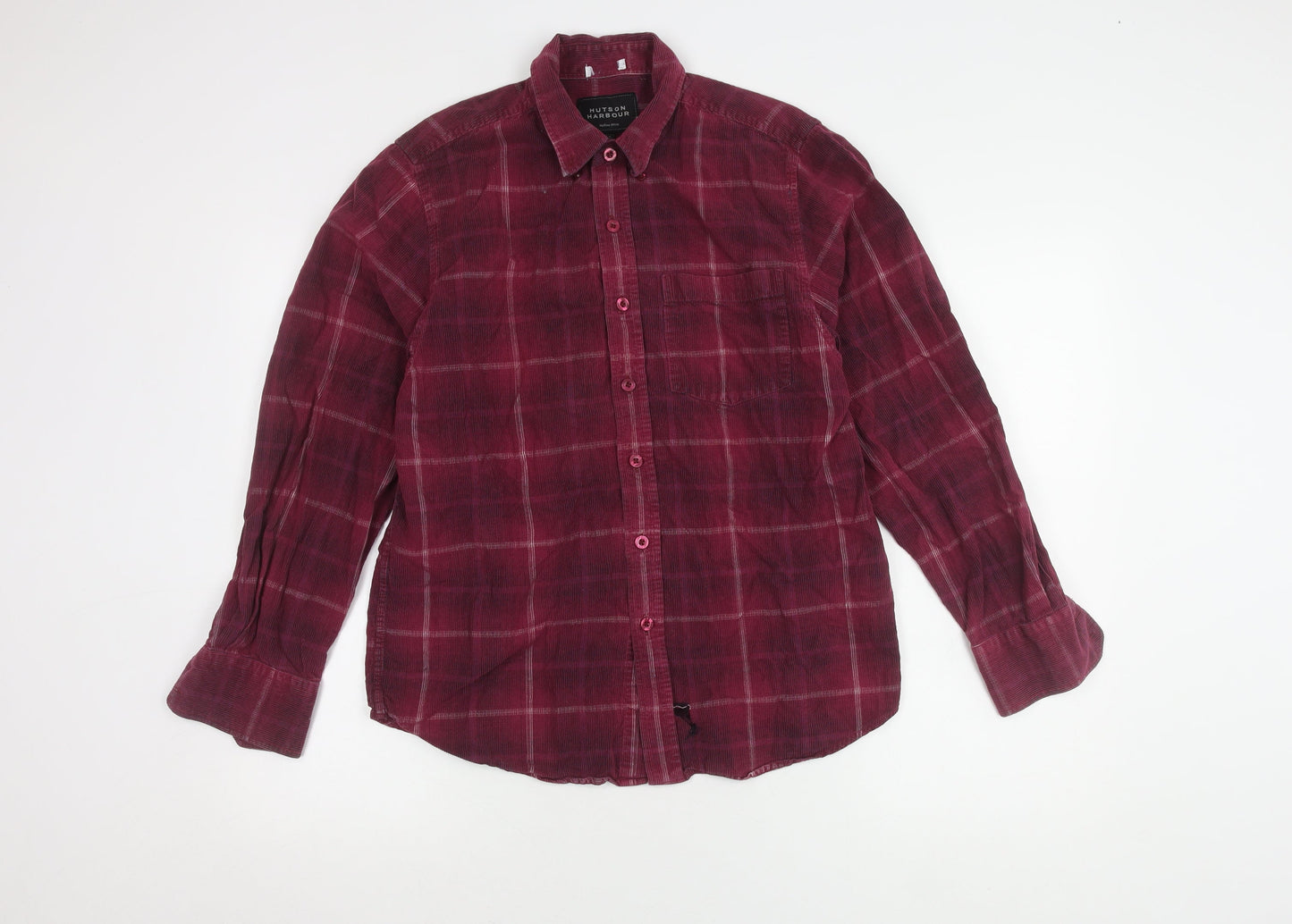 Hutson Harbour Men's Red Plaid Long Sleeve Shirt S