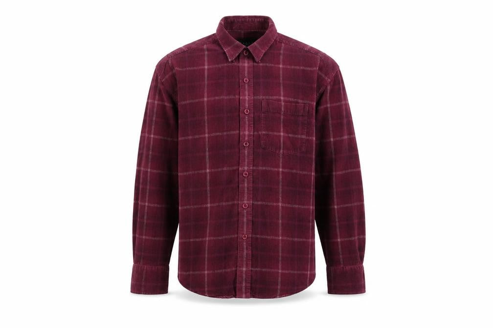 Hutson Harbour Men's Red Plaid Long Sleeve Shirt S