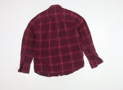 Hutson Harbour Men's Red Plaid Long Sleeve Shirt S