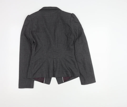 Next Women's Grey Blazer Size 6, Lined, Three-Button