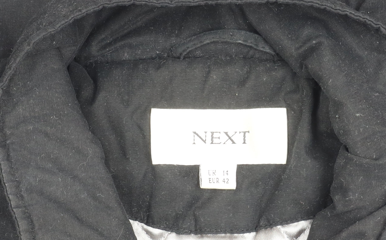 Womens UK Size 14 NEXT Black Anorak Coat