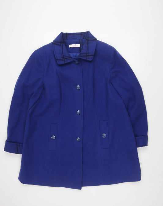 Julipa Women's Blue Pea Coat, Size 14, Buttoned