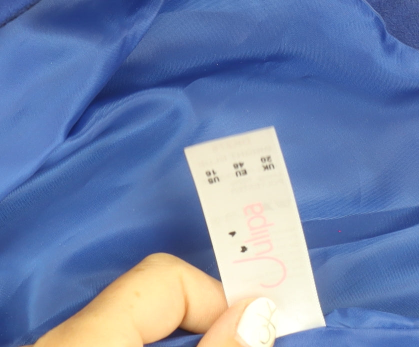 Julipa Women's Blue Pea Coat, Size 14, Buttoned