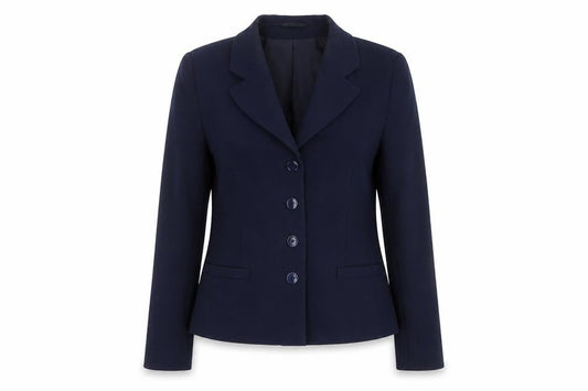 Front view of C&A Blue Women's Blazer, size 14, Lined