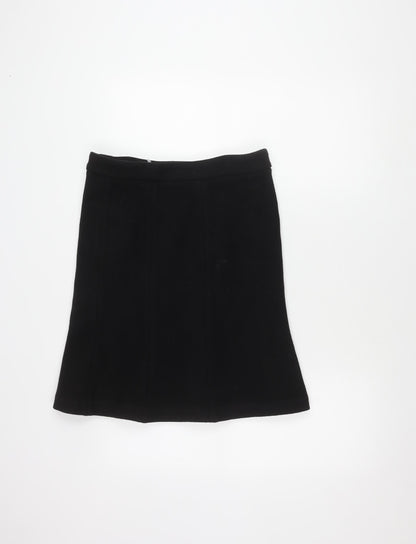 H&M Women’s Black Pencil Skirt, Size 8, Button Detail